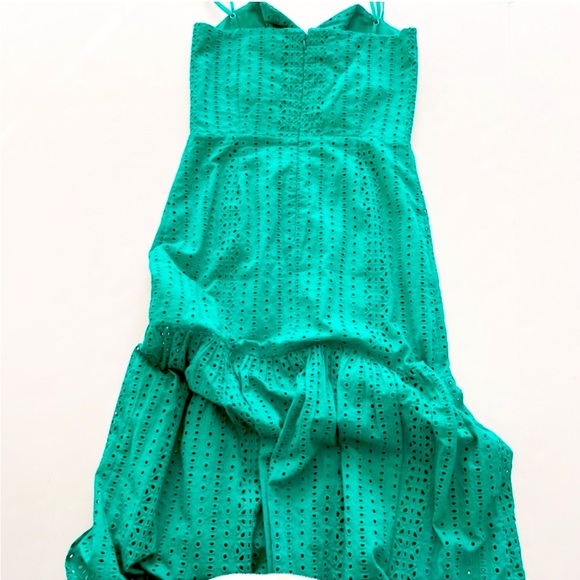 Karina Grimaldi Green Cutout Eyelet MIDI Dress Revolve Size Small - Picture 2 of 6